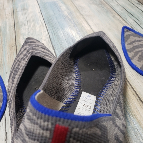 Rothy's Gray Zebra Striped  Points shoes. - Picture 8 of 11
